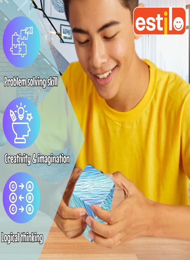 إستلو مكعب أحجية إستيلو ذو الشكل المتغير | لعبة أحجية مكعب سحري ذو شكل متغير، مكعب أحجية إبداعي متعدد الأشكال للأطفال والكبار، الحجم: 6.5 × 6.5 × 6.5 سم | لعبة ممتعة وتحدّيّة للأطفال - Image 2